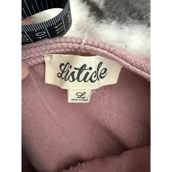 Pink Listicle Dress with Quilted Pattern Size Large - Picture 5 of 6